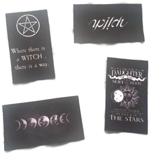 Kawaii Pastel Nu Neo Goth Gothic Witchy Fashion Occult Pagan Witch Wicca Set Of Four "Inspired