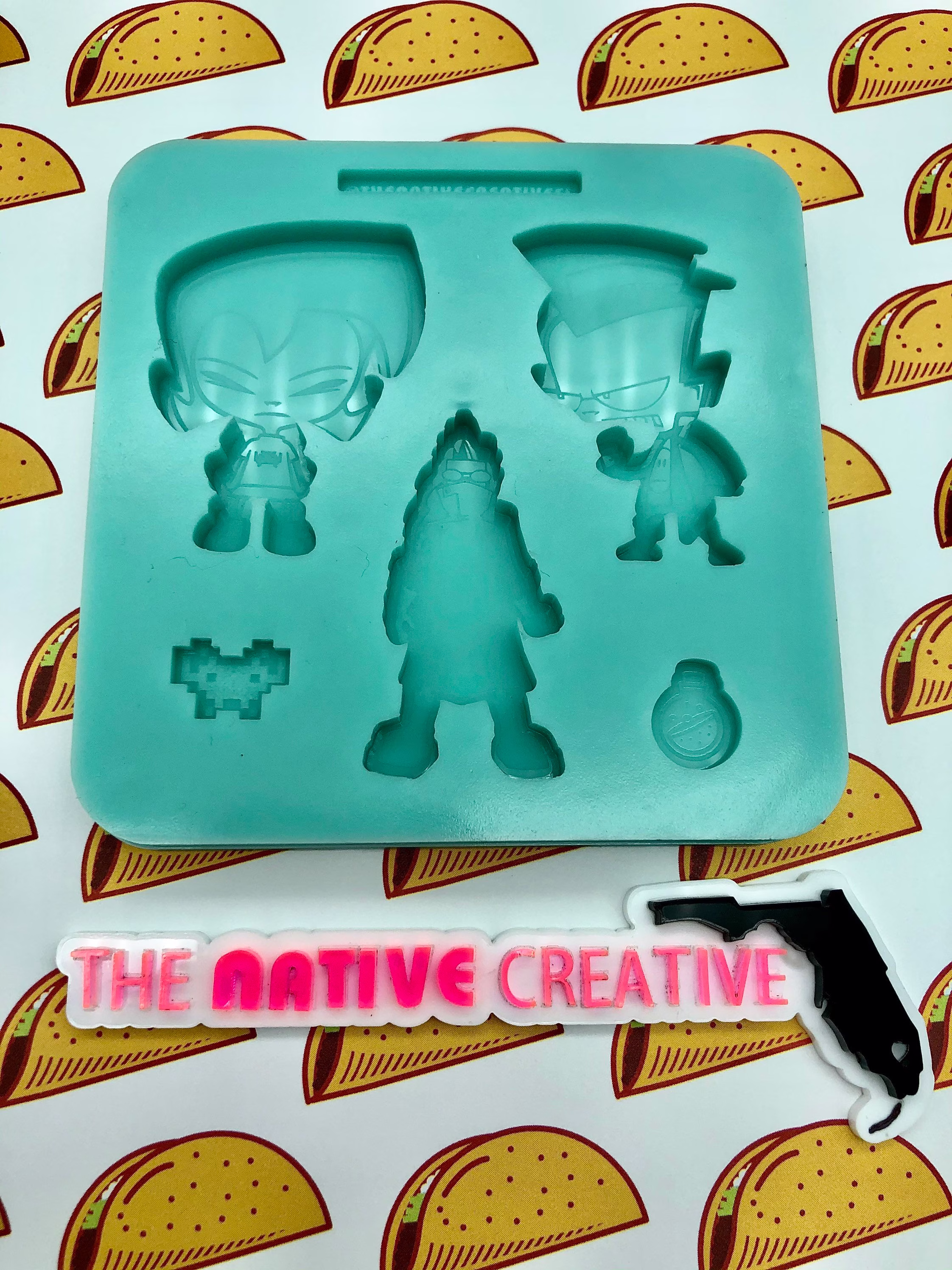 Invader Zim Membrane Family Pendant/Grippie Silicone Mold Palette Made To Order