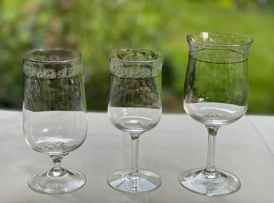 Sets Of 4, Blown Glass Moonspun | Platinum Trim By Lenox Water Goblet ~Wine ~Iced Tea