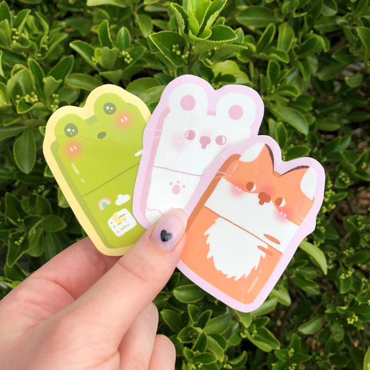 Cute Animal Fridges Glossy Vinyl Stickers & Print