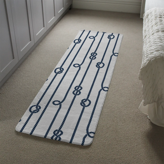 Lozada Rope Designer Shaggy Navy/Off-White Rug
