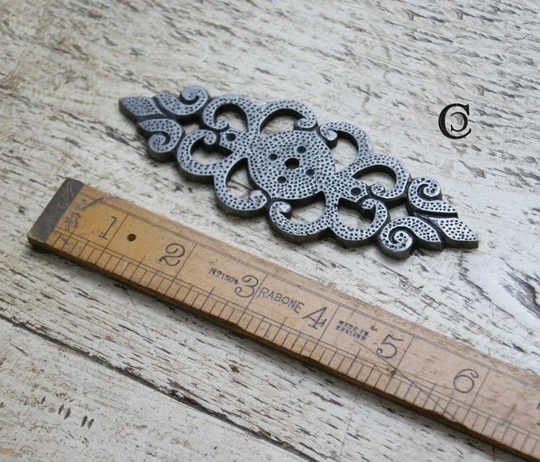 Filigree 70mm Antique Iron Backplate For Knobs & Handles Rustic Industrial Drawer Knob