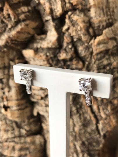 Pretty Faux Diamond Stud Earrings Sku2173