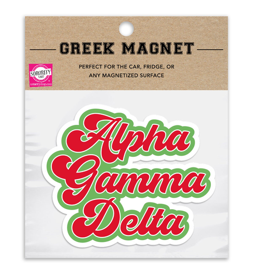 Alpha Gamma Delta Retro Sorority Car Magnet Set Of 2 Removable No Residue All Weather Magnets