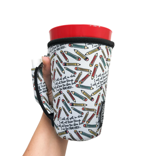 I Am The Teacher 16Oz Pint Glass/Medium Fountain Drinks & Tumbler Handlers™ Patent Pending