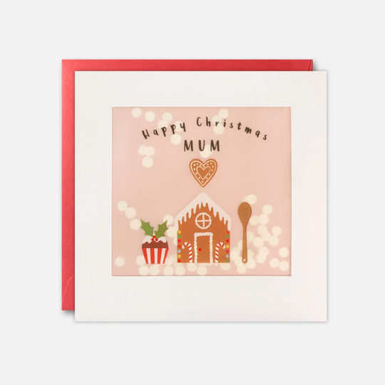 Mum Baking Christmas Card With Paper Confetti - Shakies By James Ellis