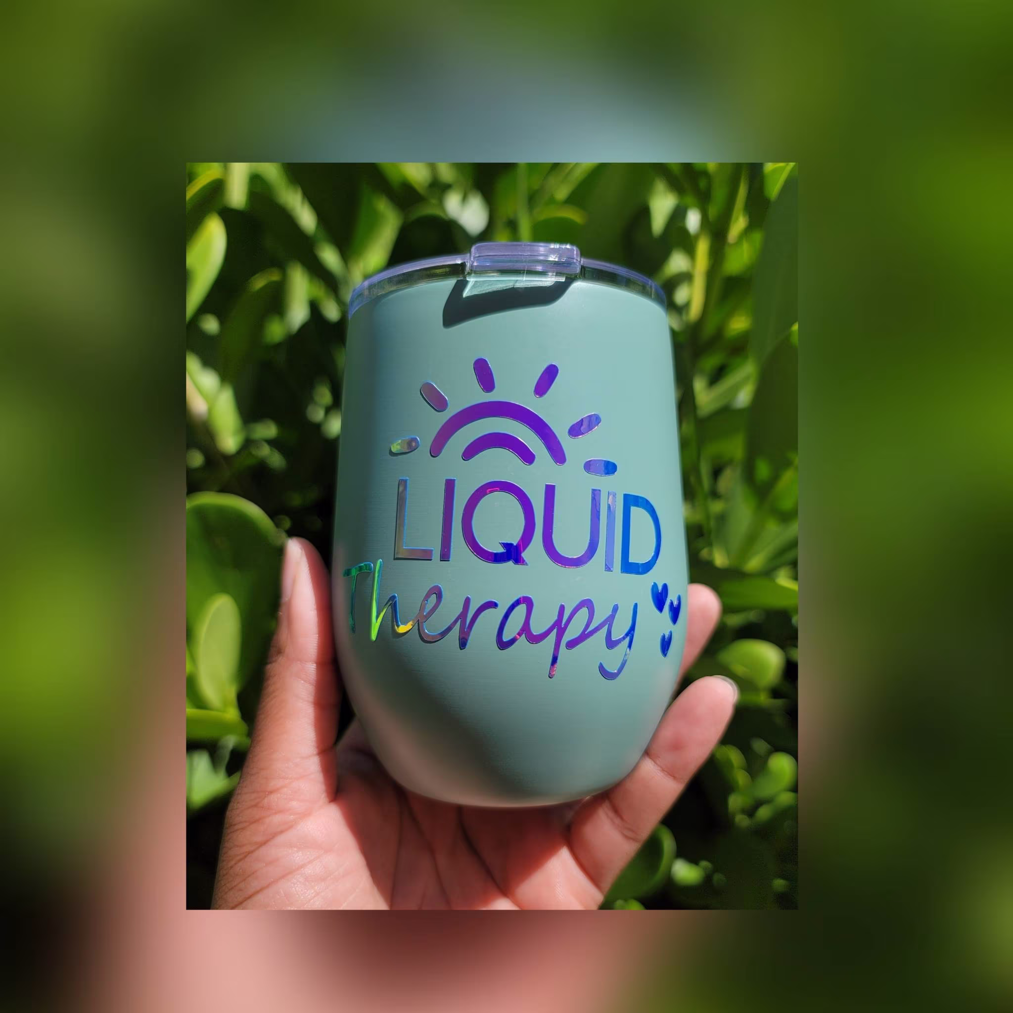 Liquid Therapy, Wine Tumbler, Insulated Stemless Glass Tumbler With Lid, Lover, Gift