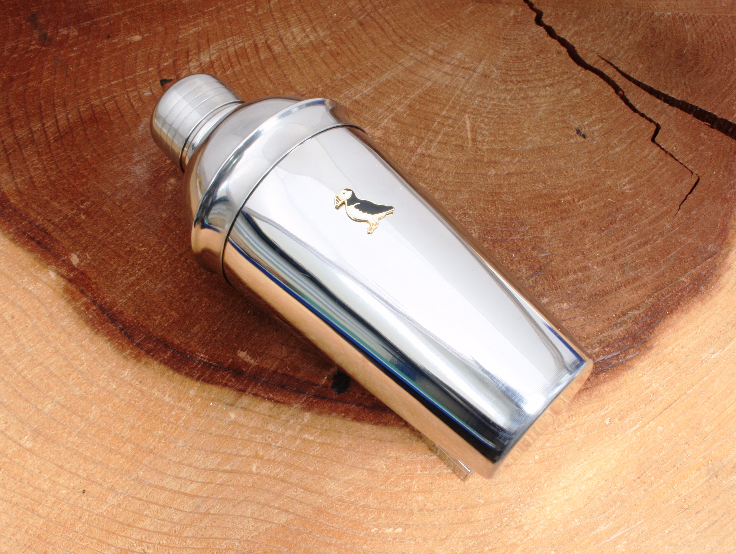 Puffin Enamel Cocktail Shaker Mixer With Built in Strainer Barware Free Engraving 289