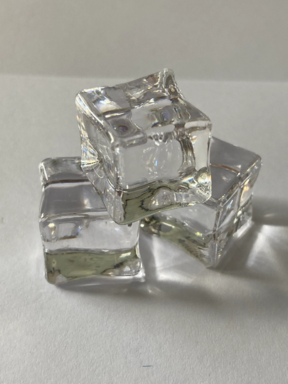 3 X 2cm Square Fake Ice Cubes Glaciers Faux Cake Toppers