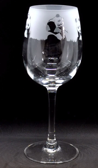 35Cl Wine Glass With Panda Frieze Design