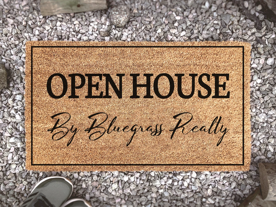 Open House - Realtor Gift Realty Custom Doormat Closing Welcome Front Door Mat