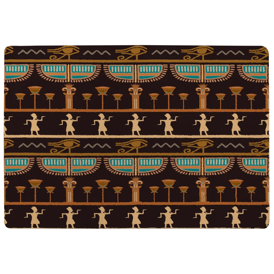 Robbins Hieroglyphs Shaggy Black/Orange/Blue Rug