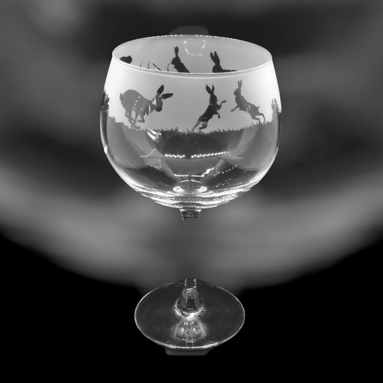 70Cl Glass Gin Balloon With Hare Design