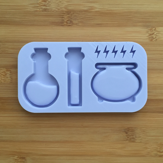 Potion Making Set Silicone Mold, Food Safe Rubber Mould For Resin Polymer Clay Chocolate Soap Wax Fondant Candy Jewelry Bolt Magic