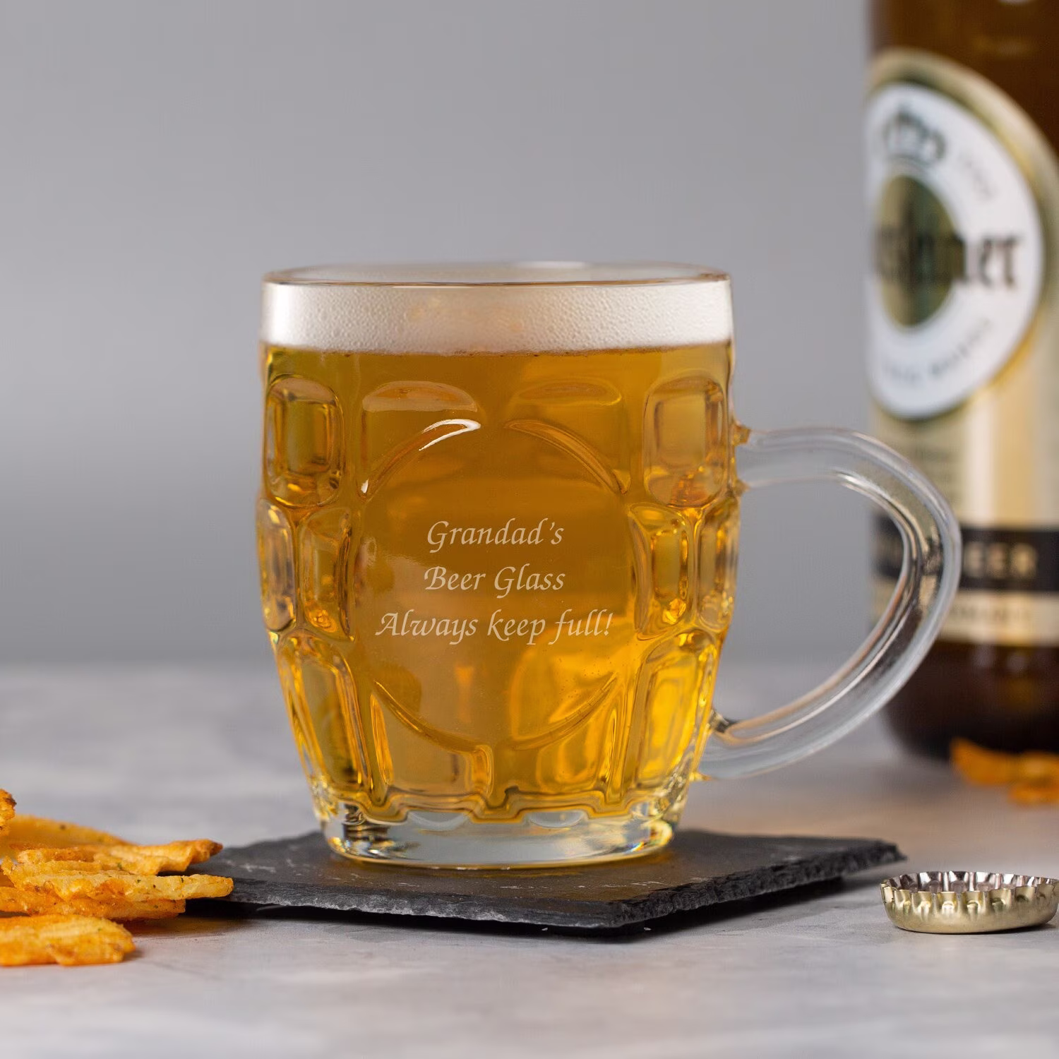 Personalised Any Message Half Pint Dimple Tankards 10Oz Gifts Ideas For Fathers Day Christmas Birthday Dad Son Him 18Th 21st 30Th 40Th