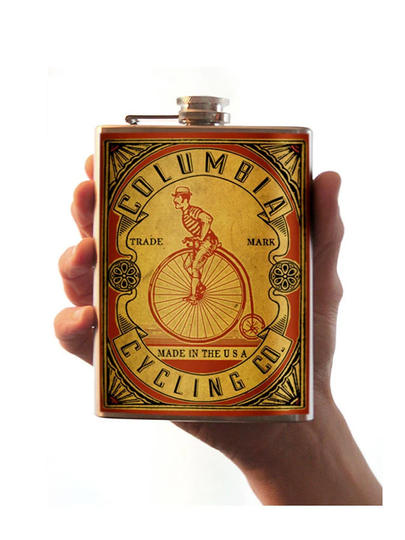 Columbia Cycling Co. - 8Oz Stainless Steel Flask Comes in A Gift Box By Trixie & Milo