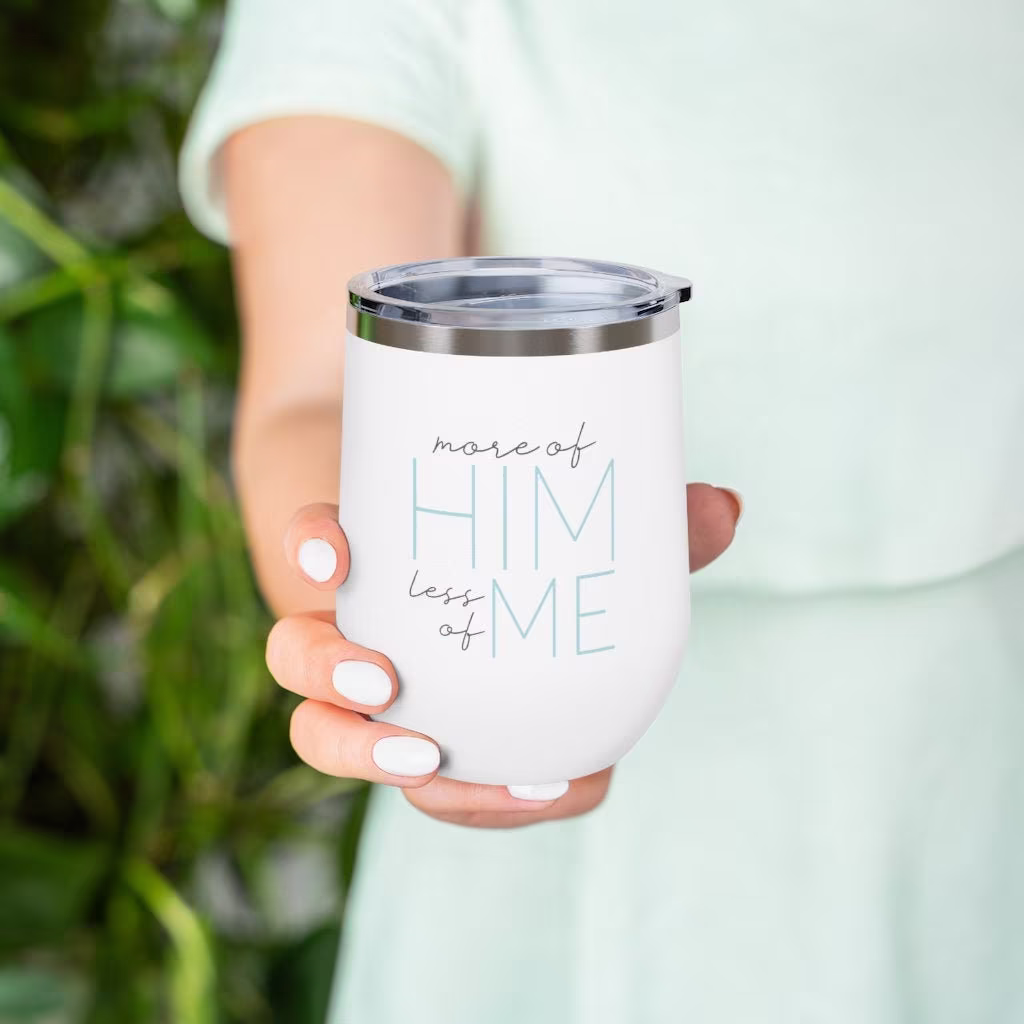 Inspirational Travel Mug | Christian Tumbler Wine Jesus Gifts For Women Scripture 12 Oz