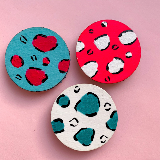Leopard Print Magnets Set | Hand Painted