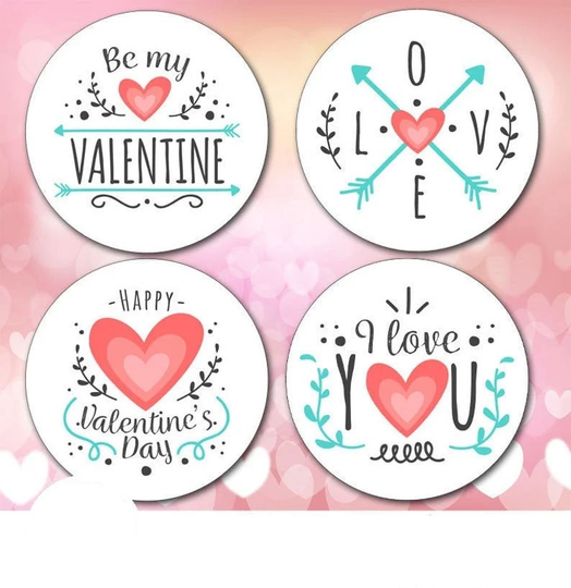 I Love You Sticker Be My Valentine Stickers Round Theme Scrapbooking Card Romantic Gift On Wine Glass