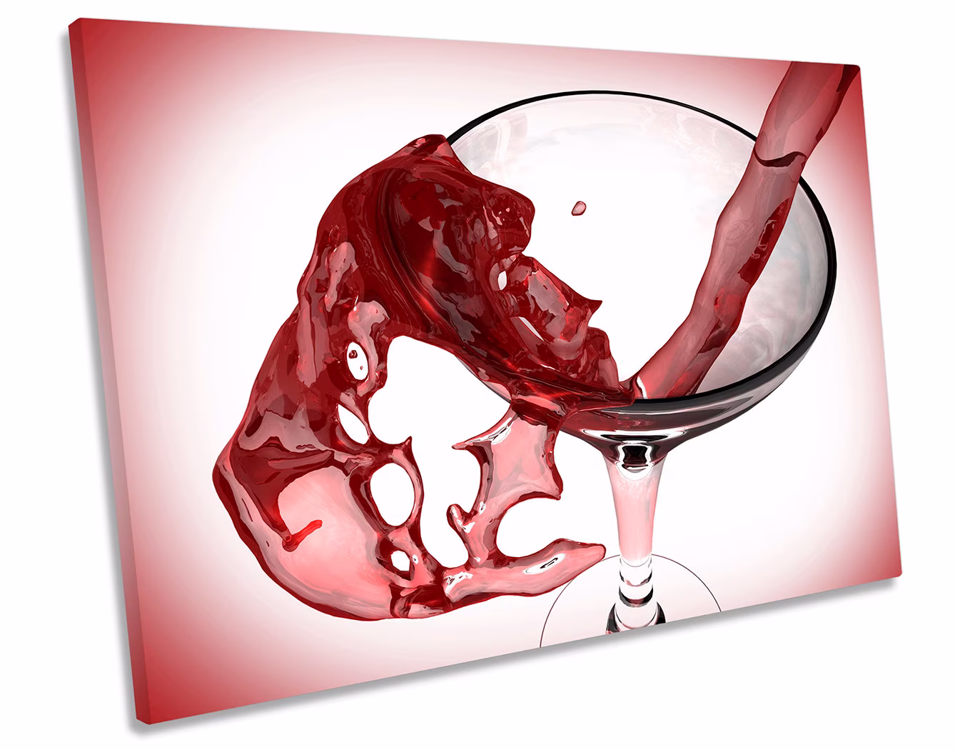 Kitchen Wine Glass Red Canvas Wall Art Picture Print