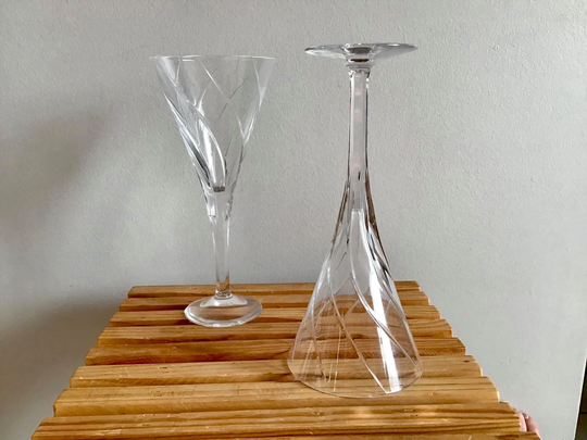 2 Crystal Martini Glasses 8.5