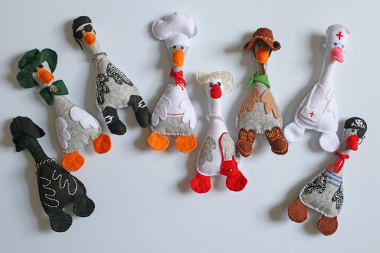 Funny Fridge Magnets. Cute Dressed Ducks. Unique