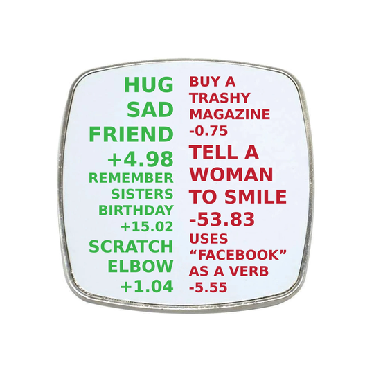 Points - The Good Place Inspired Square Magnet Metal Framed