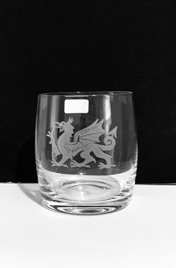 Welsh Dragon Engraved Crystal Whisky Glass Tumbler Gift