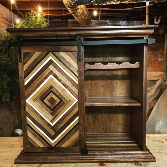 Custom Dimensions - Coffee Bar/Cabinet Wine Wood Liquor Armoire Wooden