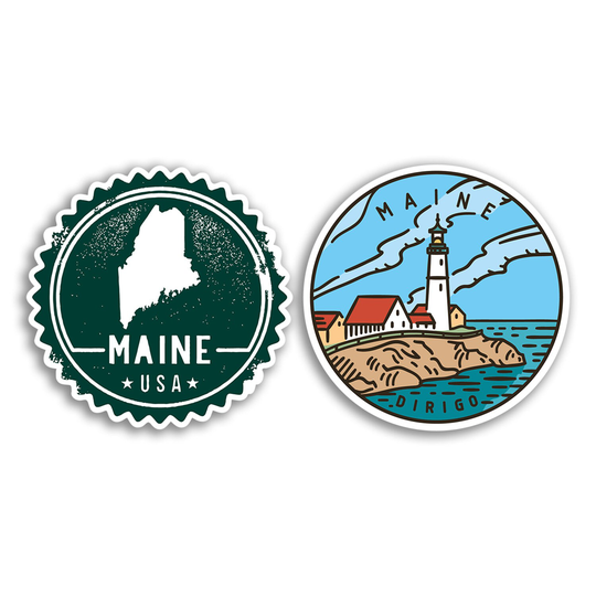2 X 10cm Maine Vinyl Stickers - Usa States America Map Flag Holiday Travel Adventure Luggage Scrapbooking Boys Girls Gift Sticker #78757