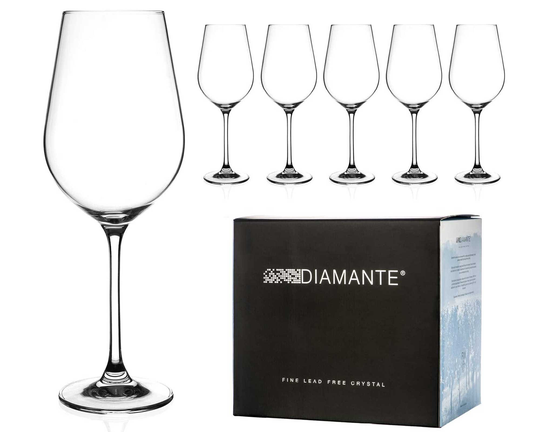 Diamante Red Wine Glasses -