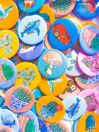 Choose - Button Pack | 3, 6, 10 Buttons | Cute Pin Button Pins Pin Badge Floral 1.5