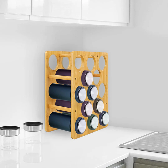 Sioux 13 Bottle Tabletop Wine Bottle Rack in Brown