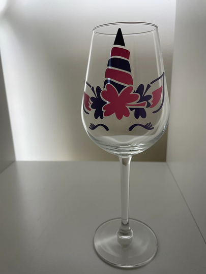 Unicorn Wine/Gin, Glass Vinyl Label, With Extra Personalisation