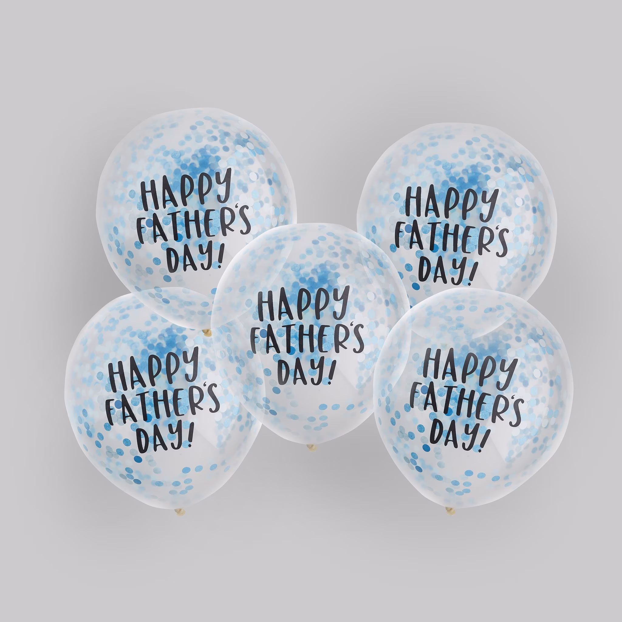 5 Blue Confetti Fathers Day Balloons, Gifts, Party