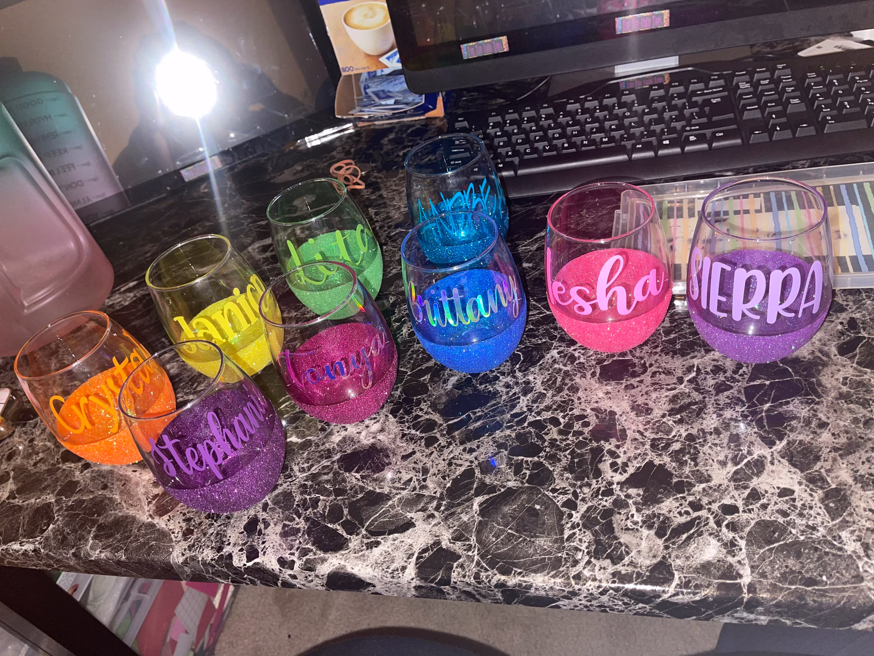 Personalized Stemless Wine Glasses/Bridesmaid Proposal Gift Bachelorette Party Gift Birthday Bridal Shower