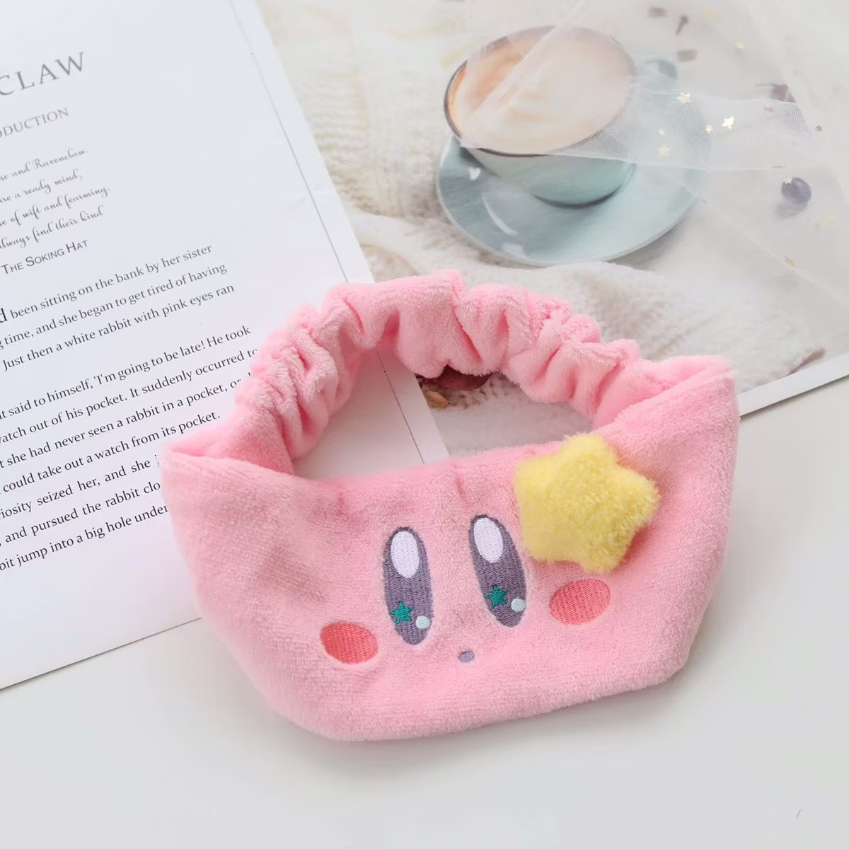 Cute Kirby Hair Band - Eye Mask Headband Patch Tie For Girls Elastic