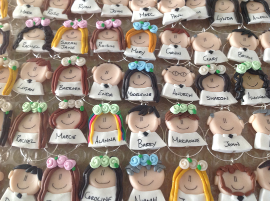 Wine Glass Charm Wedding Favours Name Setting Handmade Personalised Made To Order