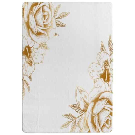 Pedraza Rose Designer Shaggy White/Brown Rug