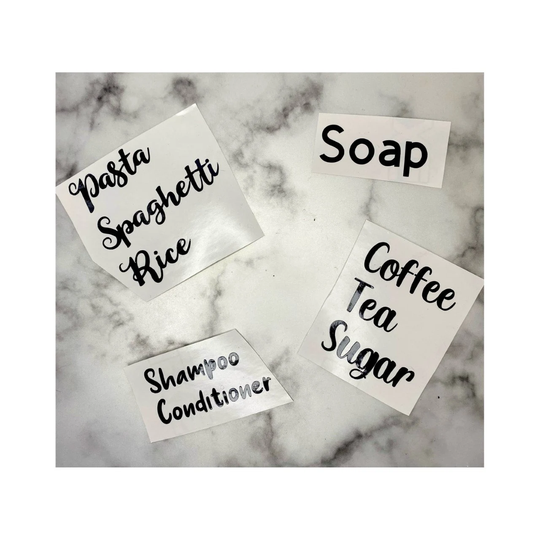 Personalised Storage Labels | Vinyl Customised Stickers Home Organisation Container Labelling Personalise