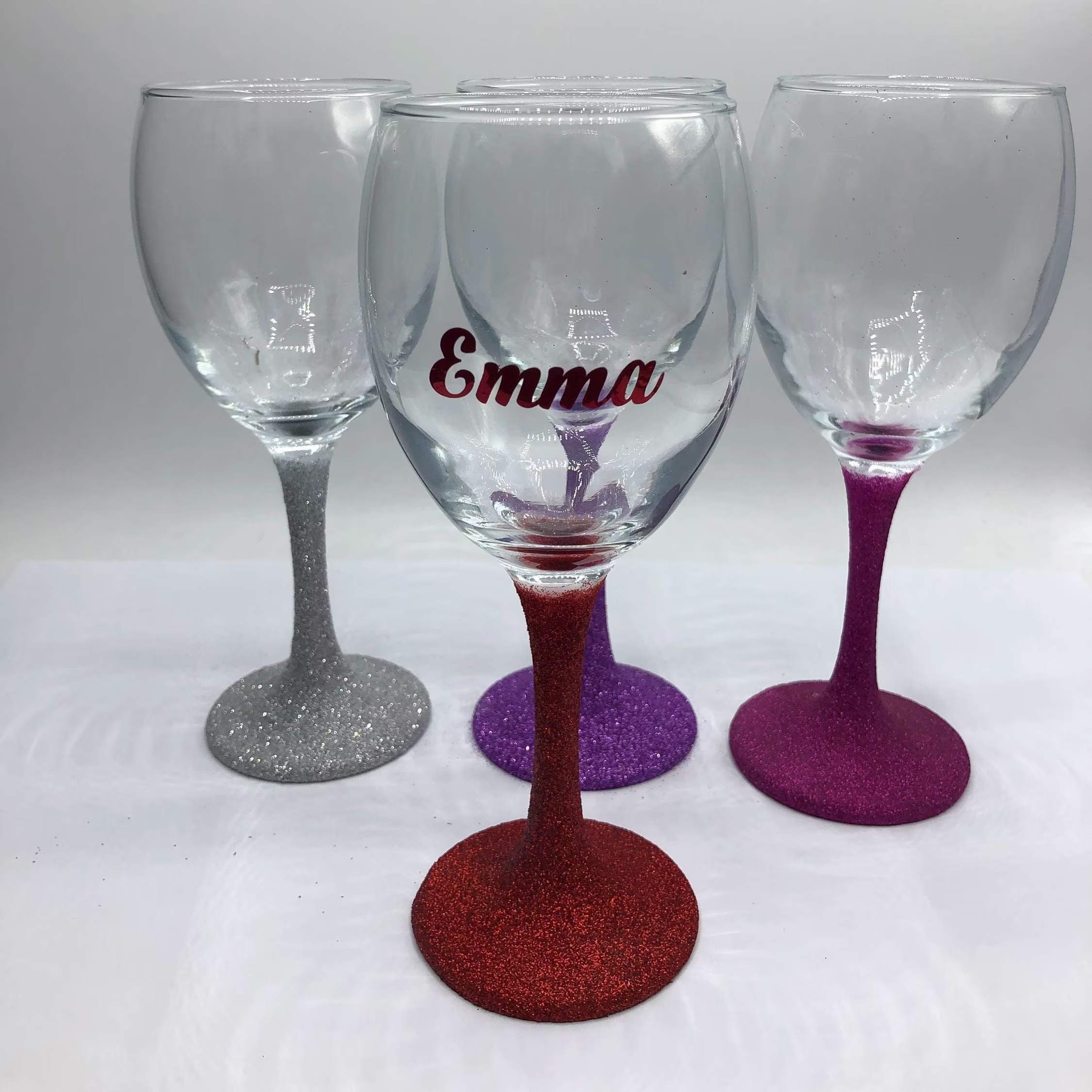 Personalised Glitter Stem Glass/Gin Champagne Birthday Christmas Glittered Gift Glittery