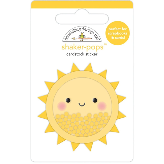 Sunsational Shaker-Pops Cardstock Sticker, Doodlebug Design, Dimensional Sun Scrapbooking Cardmaking Supply