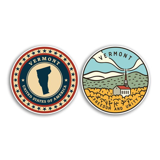 2 X 10cm Vermont Vinyl Stickers - Usa States America Map Flag Holiday Travel Adventure Luggage Scrapbooking Boys Girls Gift Sticker #78793
