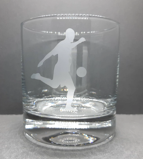 Personalised Football Etched Tumbler Glass
