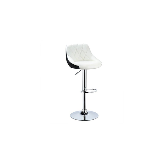 WOLTU Bar Stool Faux Leather Kitchen Stool Barstool White Seat Adjust 60-82cm