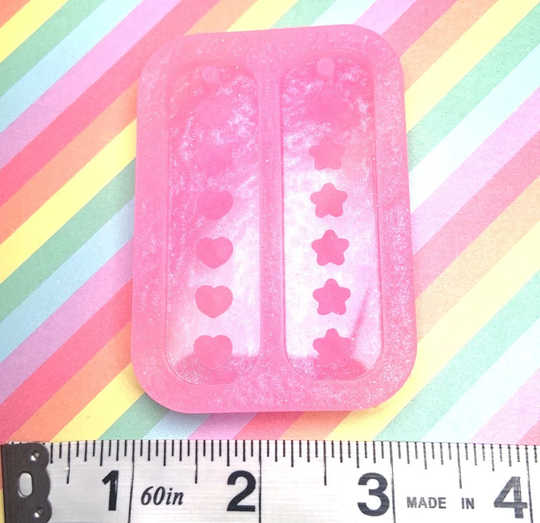 Hearts & Stars Rainbow Gradient Keychain Kawaii Silicone Mold - Made To Order