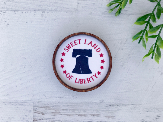 Wood Framed Miniature Sign | Tiered Tray Décor Christmas Ornament Option - Sweet Land Of Liberty
