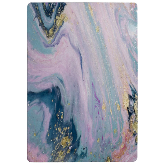 Denton Marble Designer Shaggy Pink/Blue/Gold Rug