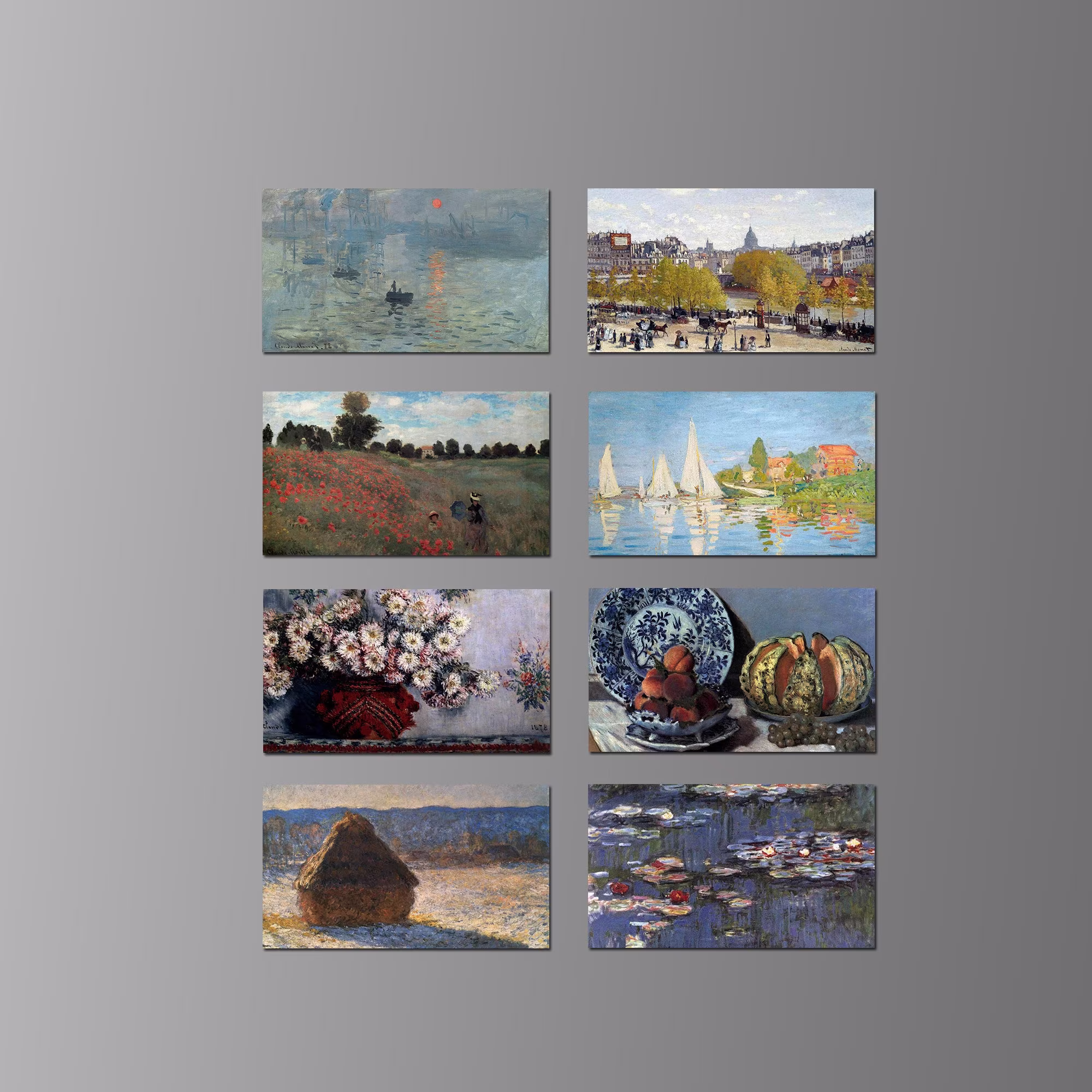 Claude Monet Refrigerator Magnets. Eight Different Choices. | Set Nº 2