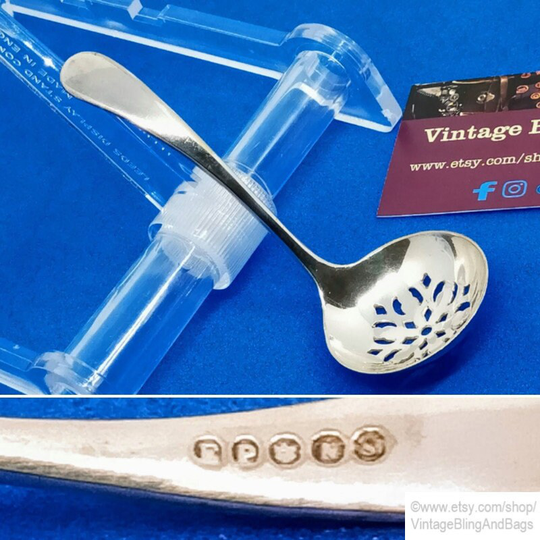 1930S 8.6cm Antique Silverplated Sugar Sifter Spoon, Vintage Shaker Fruit Spoon